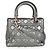 Christian Dior Borsa Tote Lady Dior Medium in pelle Cannage morbida argento metallizzato - vista 3