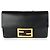 Mini borsa Baguette piatta Fendi in pelle di vitello nera con tracolla 'Strap You' nera Nero
