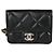 Mini borsa a tracolla Chanel Black Quilted Lambskin Elegant Chain Nero