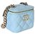 Chanel Blue gestepptes Lammfell Coco Chain Mini Vanity Case Blau - Ansicht 4