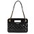Borsa shopping Chanel Black Quilted Patent Graphic Catch piccola Nero