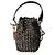 Fendi Mini Mon Tresor in jacquard marrone Interlace Canvas - vista 3