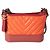 Piccola borsa hobo Gabrielle Chanel in pelle di vitello invecchiata chevron arancione e rossa Rosso