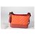 Piccola borsa hobo Gabrielle Chanel in pelle di vitello invecchiata chevron arancione e rossa Rosso - vista 8