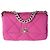 Chanel 19 Flap gesteppte Baumwolltasche Chanel Fuchsia Größe Medium Pink