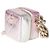 Clutch Chanel Coco Punk em pele de cordeiro metalizada matelassê com corrente Metálico - vista 3