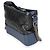 Chanel Black & Blue Quilted Aged Calfskin Large Gabrielle Hobo - view 3