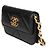 Chanel 19 Mini-Geldbeutel aus schwarzem gestepptem Lammleder mit Kette Chanel - Ansicht 3