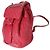 Zaino Chanel Red Quilted Calfskin Medium Covered CC Drawstring Rosa - vista 2