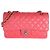 Timeless Borsa Chanel Dark Pink Quilted Caviar Medium Classic Double Flap Rosa