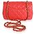 Timeless Chanel Mini Rectangular Classic Flap Bag aus gestepptem Korallen-Lammleder Pink - Ansicht 4