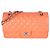 Bolso Chanel Classic Double Flap en piel de cordero acolchado naranja, tamaño Medium