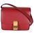 Céline Borsa Small Classic Box in pelle di vitello liscia rossa Celine Rosso