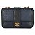 Timeless Borsa Chanel Navy Black Quilted Lambskin Medium Elegant CC Flap Bag Nero Blu
