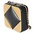 Clutch Chanel Black Lambskin Gold Metal Square CC - vista 3