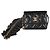 Tarjetero Chanel de piel de cordero acolchado negro con volantes y cadena