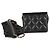 Tarjetero Chanel de piel de cordero acolchado negro con volantes y cadena - vista 4