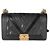 Borsa Chanel Black Calfskin Caviar In The Mix Chevron Old Medium Boy Nero
