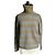 Christian Dior Herren Rollkragenpullover Gestreift Grau Kamel