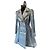 Abrigo azul cielo Moschino con strass grises - vista 3