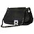 Reiss Borsa a tracolla in pelle nera goffrata
