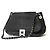 Reiss Borsa a tracolla in pelle nera goffrata - vista 3