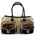 Bolsa Chopard em pele dourada e preta com detalhes de leopardo Preto Dourado