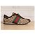 Sneakers Gucci in Tela Monogram con Striscia Web Marrone Multicolore - vista 3