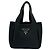 Mini borsa tote Prada Vitello Daino con logo Triangle Nero