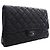 Chanel Black CC Quilted Lambskin Flap Clutch with Chain - view 2