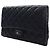 Chanel Black CC Quilted Lambskin Flap Clutch with Chain - view 3
