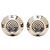Orecchini Chanel Silver CC Brass Target Round Clip On Earrings Argento