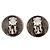 Orecchini Chanel Silver CC Brass Target Round Clip On Earrings Argento - vista 2