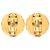 Orecchini Chanel Gold CC placcati oro Sunburst rotondi con clip D'oro - vista 2
