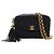 Borsa a tracolla Chanel Diana in agnello trapuntato nero Small con nappa