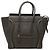 Céline Celine Micro Luggage Tote aus grauem genarbtem Kalbsleder Braun Anthrazitgrau