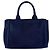 Prada Canapa Canvas Handtasche Marineblau - Ansicht 3