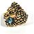 Anillo de León en Oro y Piedra Azul Claro Gucci Dorado