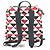Rucksack Prada Triangle Plate Signo Print Schwarz Weiß Rot - Ansicht 2