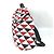 Rucksack Prada Triangle Plate Signo Print Schwarz Weiß Rot - Ansicht 3