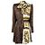 Vestido Versace para mujer con estampado de serpiente y león Castaño Estampado de leopardo