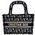 Mini borsa tote Dior Book Tote in jacquard Beige Blu scuro