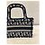 Mini borsa tote Dior Book Tote in jacquard Beige Blu scuro - vista 3
