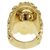 Anello in metallo con testa di leone e pietra Gucci D'oro - vista 3