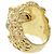 Anello in metallo con testa di leone e pietra Gucci D'oro - vista 6