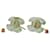 Orecchini Chanel Coco Mark Turnlock in Plastica Verde  - vista 3