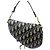 Borsa Saddle Christian Dior in tela e pelle blu navy - vista 2