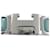 Hermès Bracciale Click H Hermes Argento Blu chiaro  - vista 6