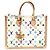 Borsa Tote Louis Vuitton Monogram Multicolor OnTheGo Trunk MM Bianco Multicolore Beige D'oro