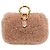 Mini borsa a tracolla Fendi Nano Baguette con charm in pelliccia Beige - vista 2